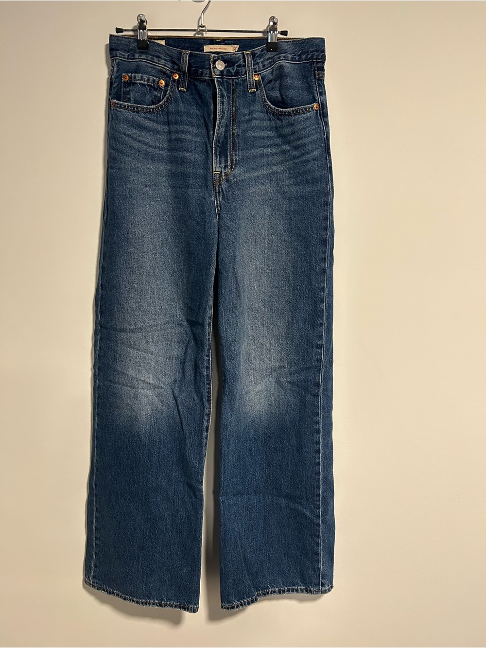 Levi’s Ribcage Wide Leg Jeans Dark Wash 27x32 - Picture 3 of 6